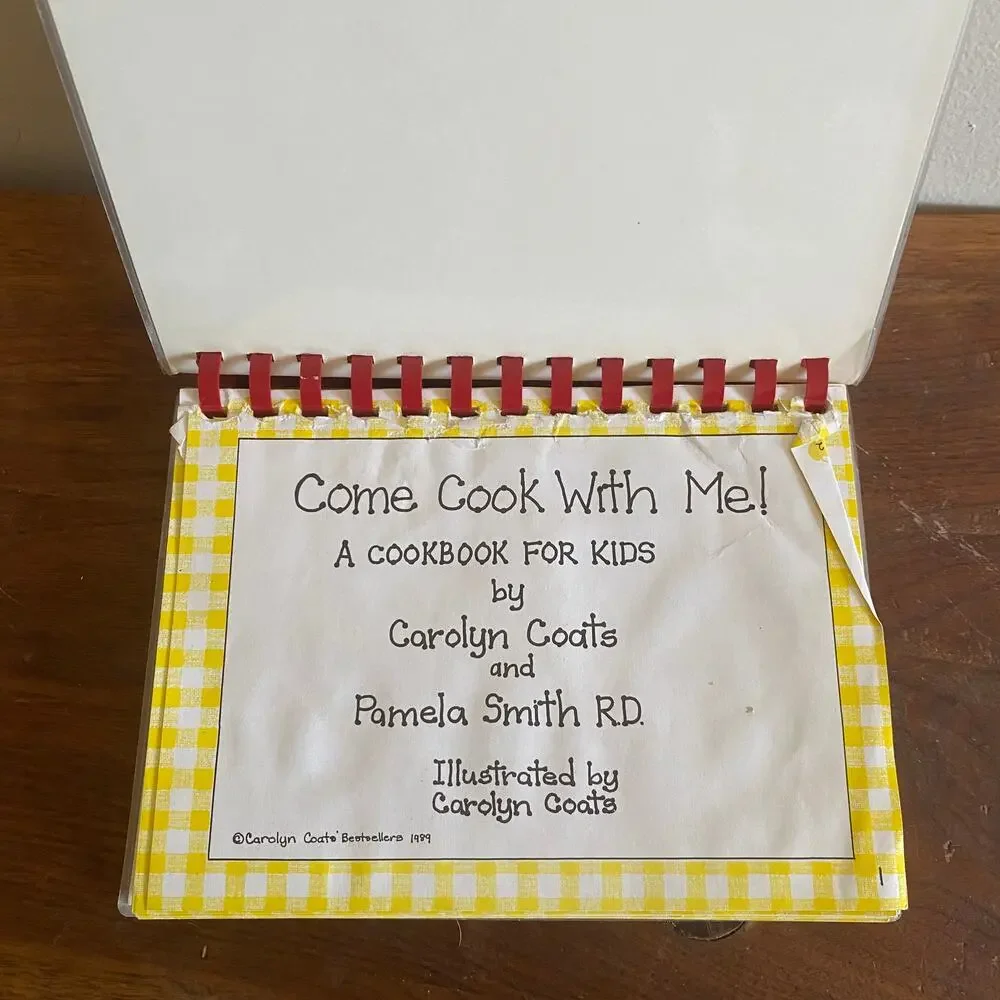 Vintage 1989 Come Cook With Me Kids Spiral Picture Cook Book